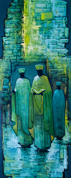 3 priest blue by Adulis Ethiopia Art