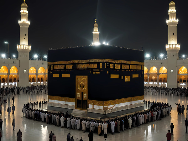 The Kaaba Muslims - pilgrims Print