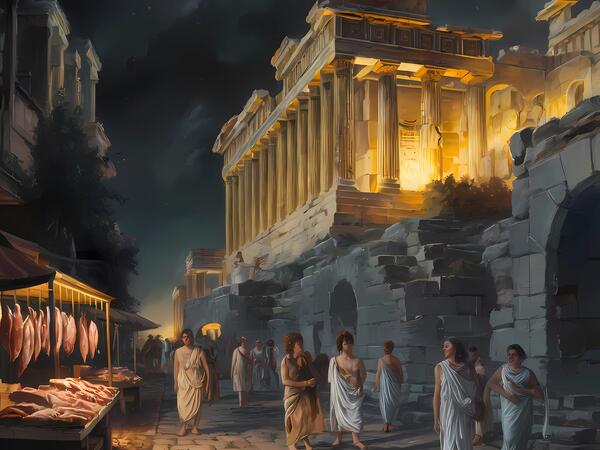  view of the interior of the ancient Athenian acropolis  Print