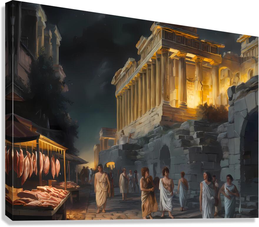  view of the interior of the ancient Athenian acropolis  Canvas Print