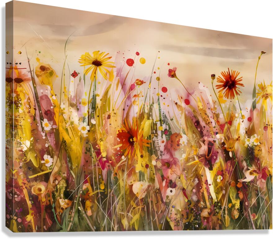  The colorful flowers - oil painting Canvas Print