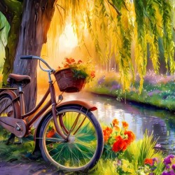  the bicycle beside river 
