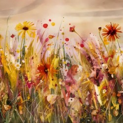  The colorful flowers - oil painting