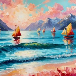   the Sea boats - Mountain