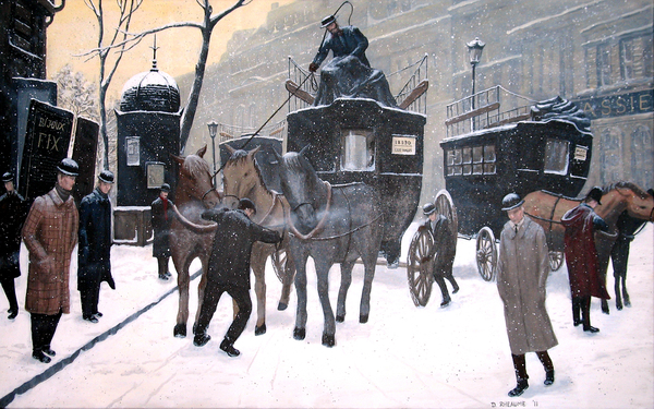 A Winter Morning Paris 1910 by Dave Rheaume