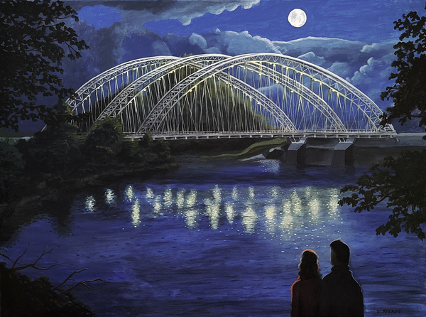Vimy Bridge Ottawa at Night by Dave Rheaume