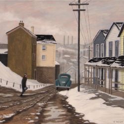 Vintage American Steeltown in Winter
