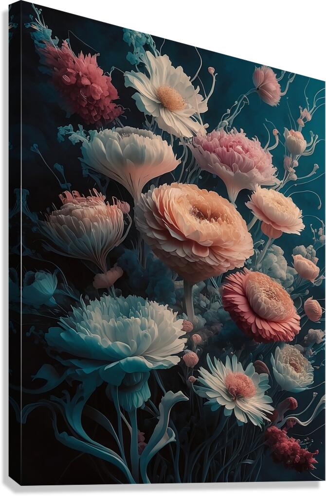 a stunning digital floral artwork featuring trans Canvas Print