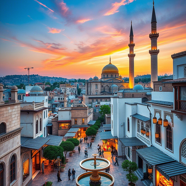 Sunset Over the City Print