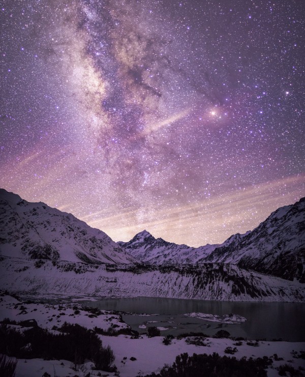 Galactic Center over Aoraki New Zealand by Steven Sandner