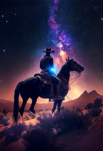 Western Cowboy riding his horse  4