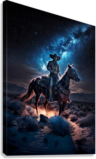 Western Cowboy riding his horse  3  Canvas Print