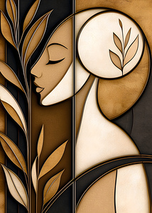 Abstract Flowers Woman 239