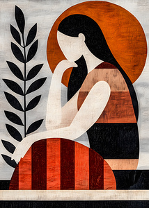 Abstract Flowers Woman 197