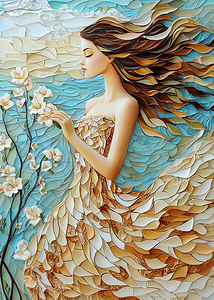 Abstract Flowers Woman 154