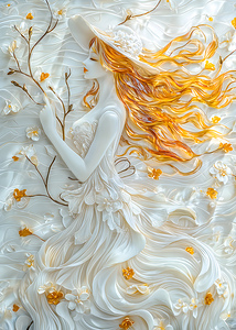 Abstract Flowers Woman 71