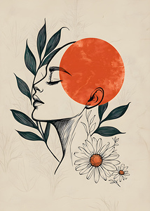 Abstract Flowers Woman 3