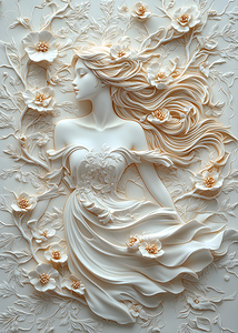 Abstract Flowers Woman 85
