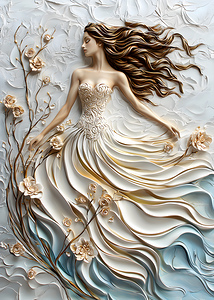 Abstract Flowers Woman 21