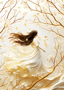 Abstract Flowers Woman 33