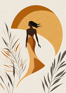 Abstract Flowers Woman 235