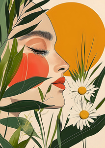 Abstract Flowers Woman 168