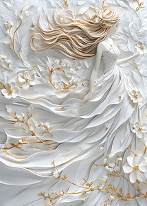 Abstract Flowers Woman 1