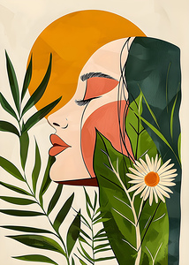 Abstract Flowers Woman 174