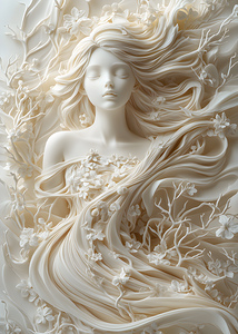 Abstract Flowers Woman 69