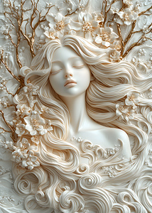 Abstract Flowers Woman 81
