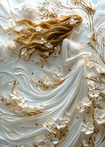 Abstract Flowers Woman 45