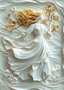 Abstract Flowers Woman 54