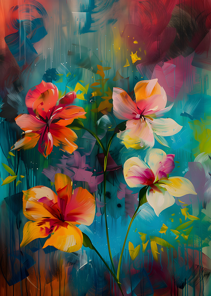 Abstract Flowers 357 by Synvra Studio