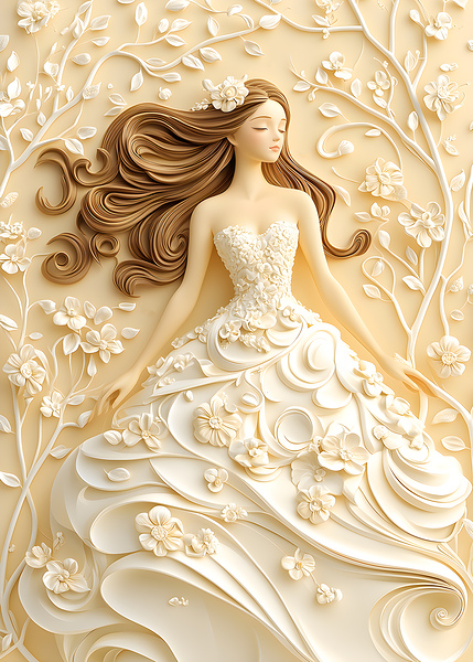 Abstract Flowers Woman 87 by Synvra Studio