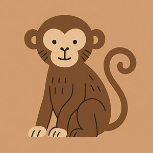 Bohemian Jungle Safari Art for Animal-Themed Rooms: Playful Monkey