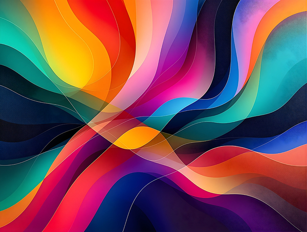 Chromatic Echoes: Bold Contemporary Artwork with Vibrant Rhythm of Color by HASAG