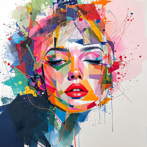 Chromatic Woman Abstract Expression of Emotion an by HASAG