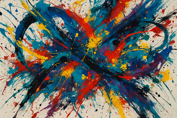 Vibrant Paint Splatter Abstract by HASAG