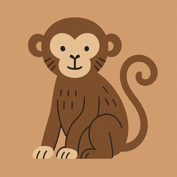 Bohemian Jungle Safari Art for Animal-Themed Rooms: Playful Monkey by HASAG