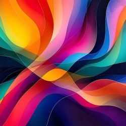 Chromatic Echoes: Bold Contemporary Artwork with Vibrant Rhythm of Color