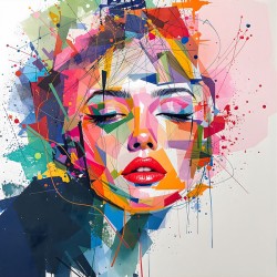 Chromatic Woman Abstract Expression of Emotion an