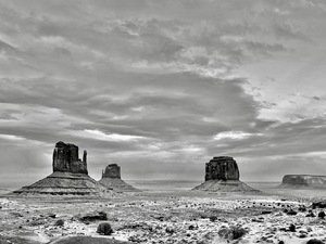 Monument Valley Mittens Black and White