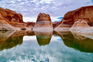 Reflection Canyon Lake Rocks & Sky