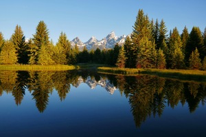 Tetons Pond Reflection Sunrise