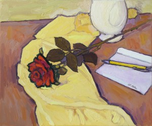 The Rose on Yellow Tablecloth-2