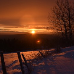 A sunrise on a cold morning