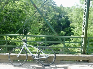 bicycle on ravine bridge