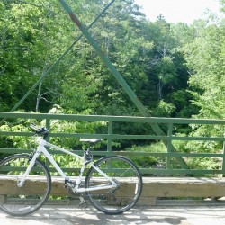 bicycle on ravine bridge