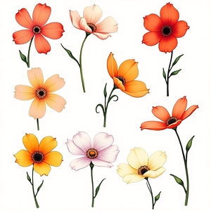 Flux Dev Create a series of artistic flower image