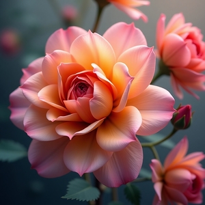 Eclosion Enchantee – Rose Peche aux Petales Lumineux